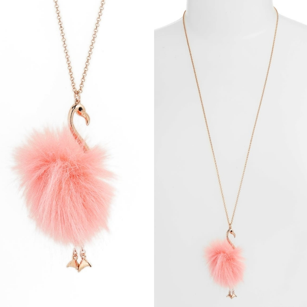 🆕 Kate Spade By the Pool Flamingo Necklace - Picture 4 of 8